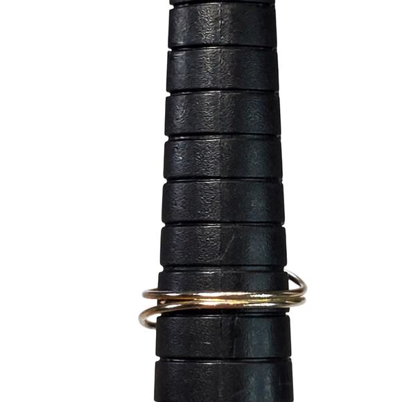 Gold Tone Vtg Ring Small Green Rhinestone Size 5.25 Floral - Picture 3 of 5